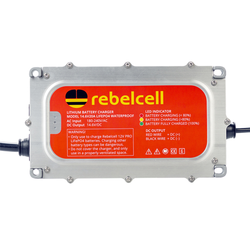 Rebelcell 14.6V20A LIFEPO4 CHARGER WATERPROOF