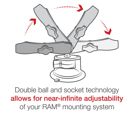 RAM® X-Grip® Large Phone Mount with Twist-Lock™ Suction Cup - Long