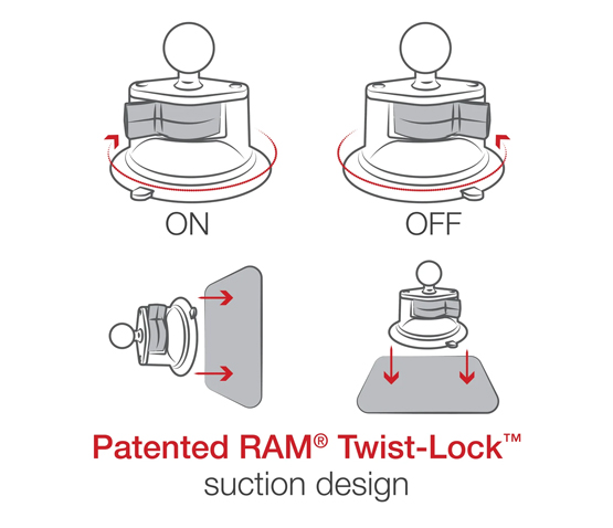 RAM® X-Grip® Large Phone Mount with Twist-Lock™ Suction Cup - Long