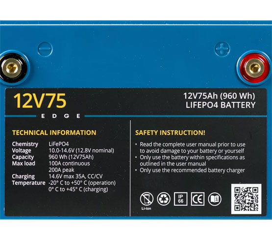 Rebelcell Baterie 12V75 EDGE LiFePO4