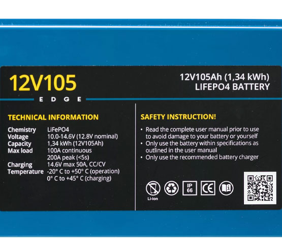 REBELCELL 12V105 EDGE LiFePO4 battery