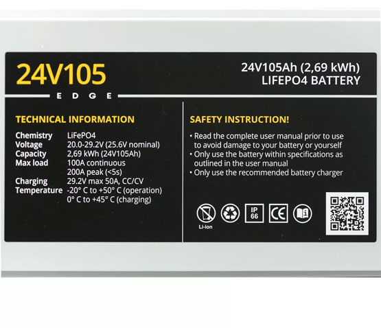 Rebelcell Baterie 24V105 EDGE LiFePO4